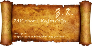 Zámbori Kajetán névjegykártya